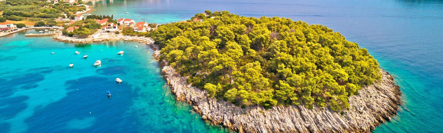 A beautiful view across Korcula Island in Croatia