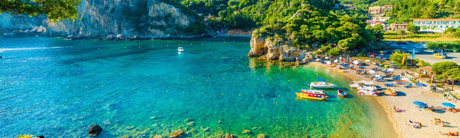 Paleokastritsa Beach in Corfu 