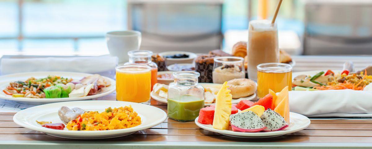 A table of food on holiday