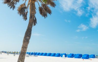 A beautiful white sand beach in St Pete/Clearwater Florida